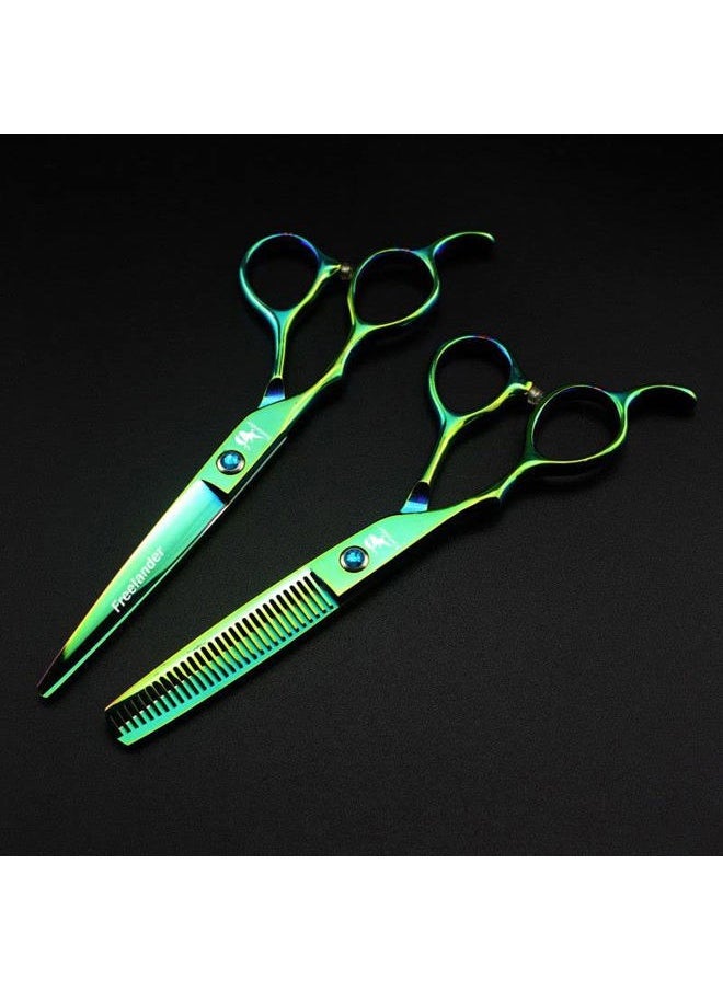Freelander - 6.0 Inch Left-handed Professional Hair Scissors Straight & Thinning Barber Shears Japan 440C Steel for Left-handed Hairdresser - Image 1
