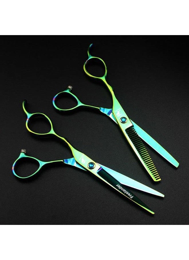 Freelander - 6.0 Inch Left-handed Professional Hair Scissors Straight & Thinning Barber Shears Japan 440C Steel for Left-handed Hairdresser - Image 1