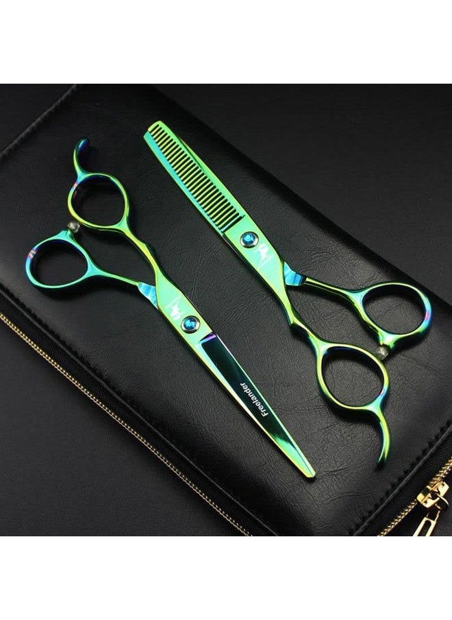 Freelander - 6.0 Inch Left-handed Professional Hair Scissors Straight & Thinning Barber Shears Japan 440C Steel for Left-handed Hairdresser - Image 1