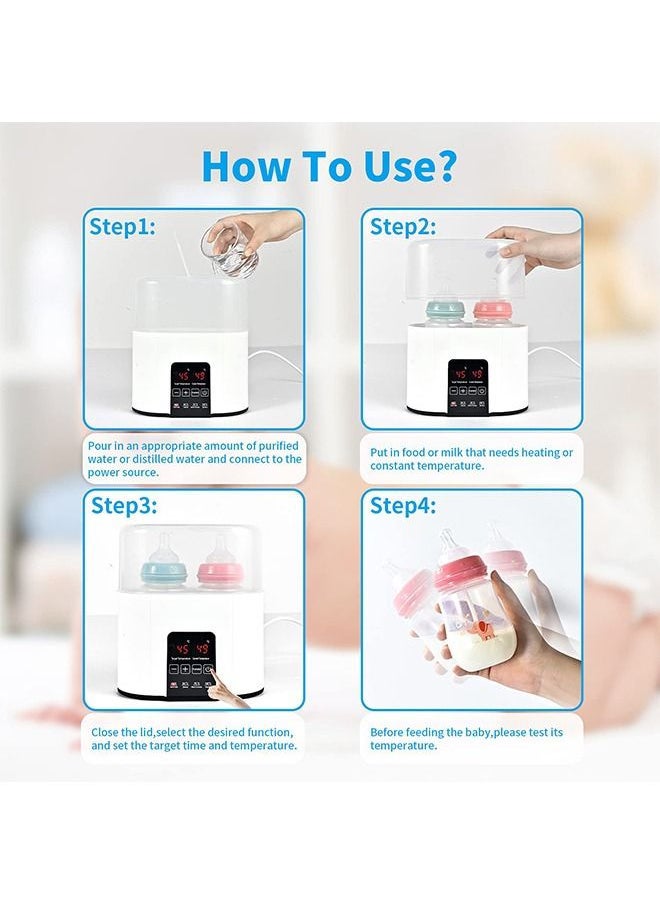 Gonice - 6 In 1 Baby Multifunctional Bottle Warmer With Timer, White - Image 1
