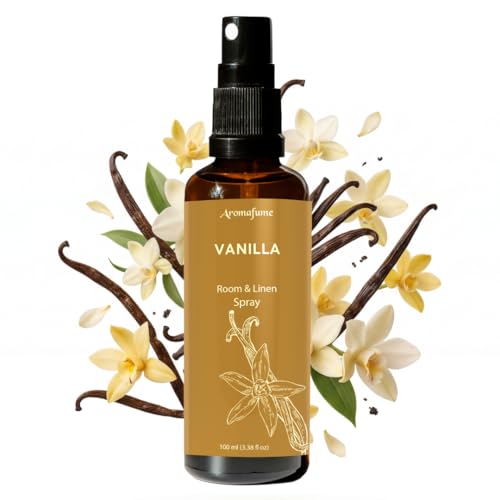 Aromafume Vanilla Room, Linen & Pillow Spray|100Ml/3.38 Fl Oz|With Pure Vanilla Essential Oil|Aromatherapy Spray For Relaxation, Sleep & Stress Relief|Mist For Bedding, Fabrics - Image 1