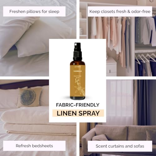 Aromafume Vanilla Room, Linen & Pillow Spray|100Ml/3.38 Fl Oz|With Pure Vanilla Essential Oil|Aromatherapy Spray For Relaxation, Sleep & Stress Relief|Mist For Bedding, Fabrics - Image 4