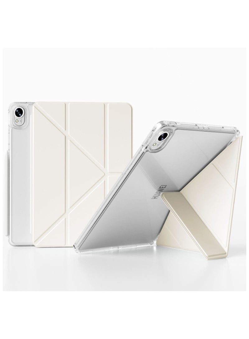 اليشمك for HUAWEI MatePad 11.5 inch/Air 11.5 inch/11.5S 11.5inch Case Cover, Triple Fold Y-shaped Design, Multi Angle, Leather Tablet Cover With Pen Slot, Automatic Wake-up/sleep,White - Image 1