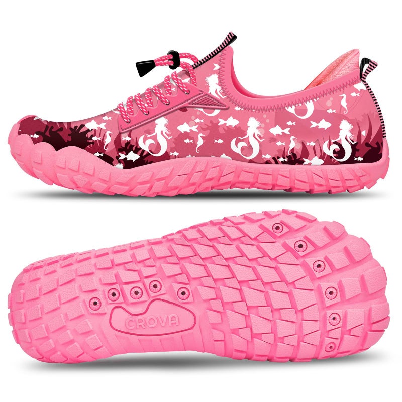 CROVA Builtin Heel Grips Water Shoes for Kids Girls Boys Hiking Shoes Wide Barefoot Swim Beach Pools Aqua Socks SlipOn Quick Dry Lightweight for Big Little Kids Toddler - Image 2