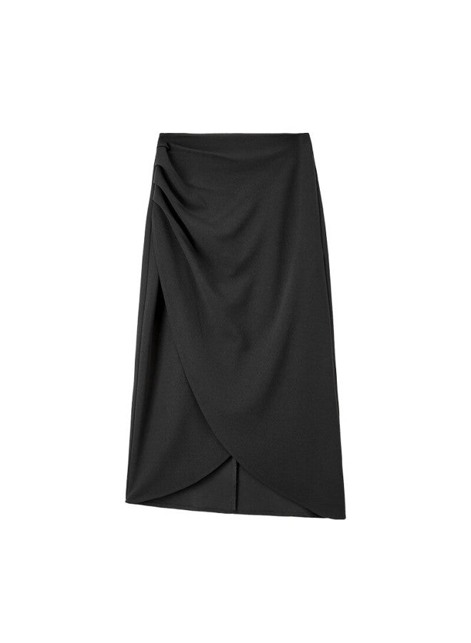 Fan Qin Elegant Workplace Autumn Asymmetric Pencil Skirt For Women Slim Fit Commuter 353qa5192x Black L - Image 4