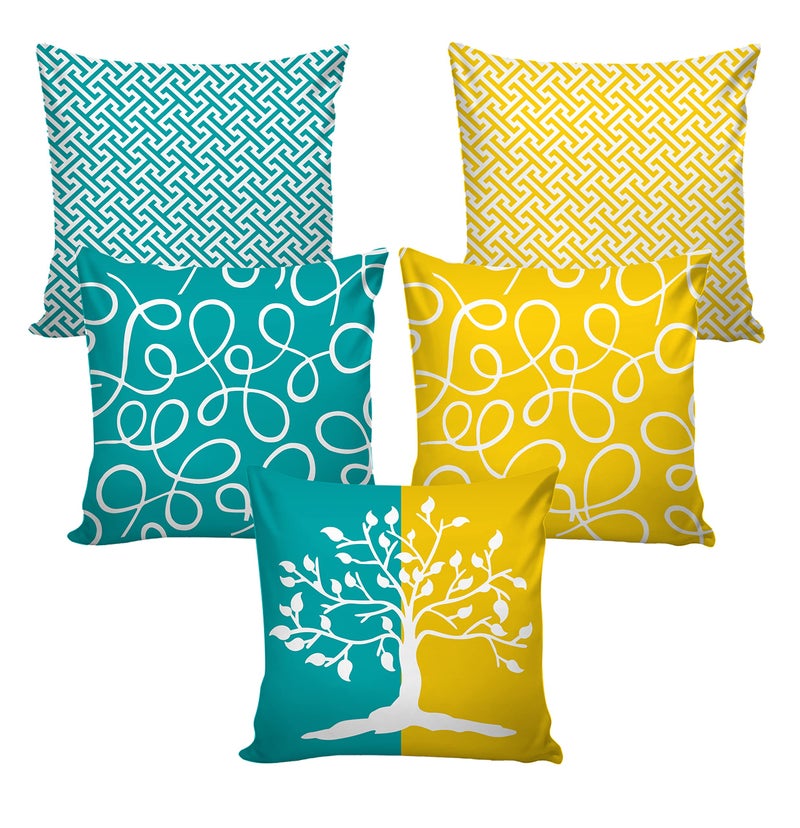 AEROHAVEN™ Set of 5 Decorative Hand Made Jute Throw/Pillow Cushion Covers - CC180 - (12 x 12 Inch) - Image 2