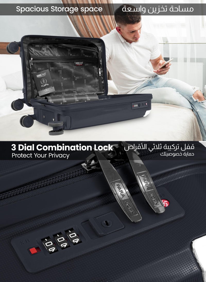 Parajohn Helix Cabin Size 20 inches Premium Polypropylene PP Hardsided Luggage - 55 cms carrying 10kg|8 Wheels Trolley - Grey - Image 5