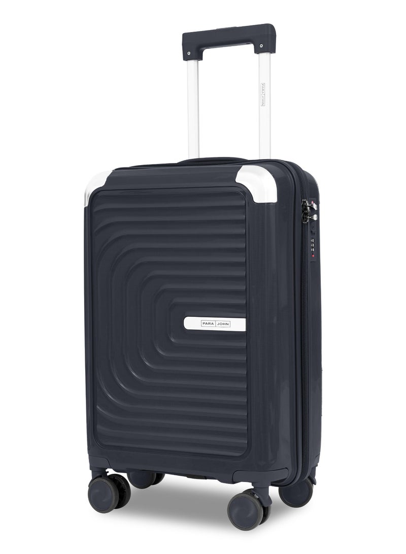 Parajohn Helix Cabin Size 20 inches Premium Polypropylene PP Hardsided Luggage - 55 cms carrying 10kg|8 Wheels Trolley - Grey - Image 1