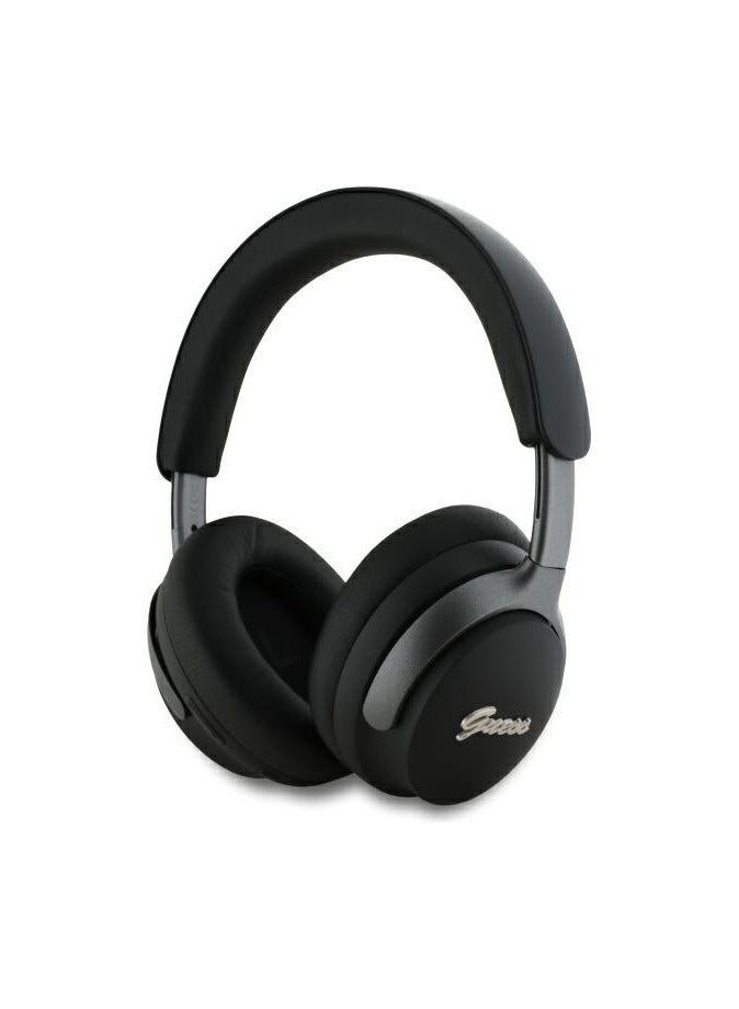 GUESS Guess Headphones Bluetooth ANC Metal Script Logo Black - Image 1