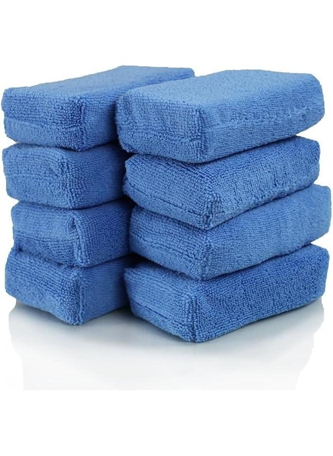 HOOKOR Microfiber Applicator Pads-8Pack, Car Wash Sponge, Premium Microfiber Sponge and Cleaning Pads, Perfect for Effortless Wax, Sealant, and Conditioner Application，Deep Clean Glass  - Image 1