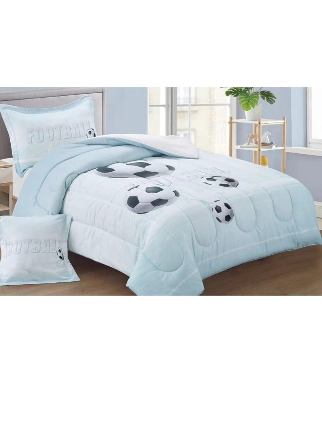 SMART HOME Children's Bedding And Quilt Set With Medium Filling, Consisting Of 4 Pieces, Reversible Elastic Sheet, Size 170x230 Cm, For Boys And Girls - Image 5