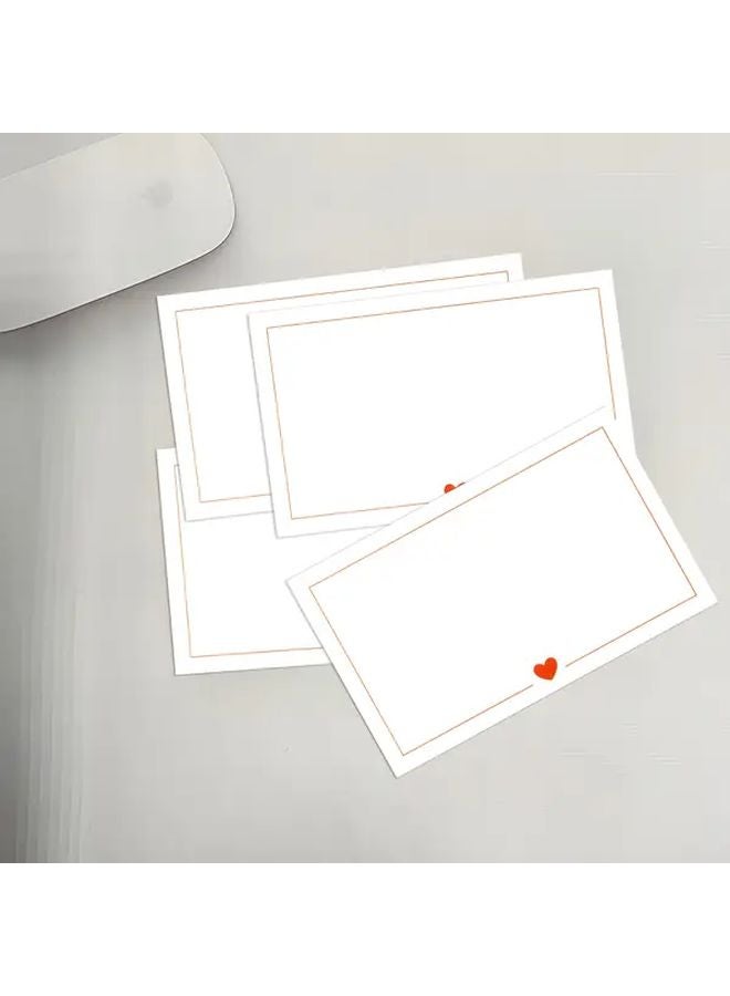 80pcs Minimalist Heart Design Greeting Cards with Orange Border and Red Heart for Birthdays Anniversaries Graduations Thank You Notes - Image 2