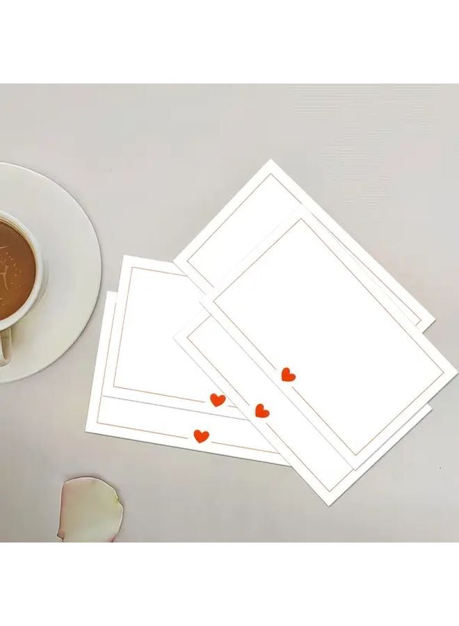 80pcs Minimalist Heart Design Greeting Cards with Orange Border and Red Heart for Birthdays Anniversaries Graduations Thank You Notes - Image 4