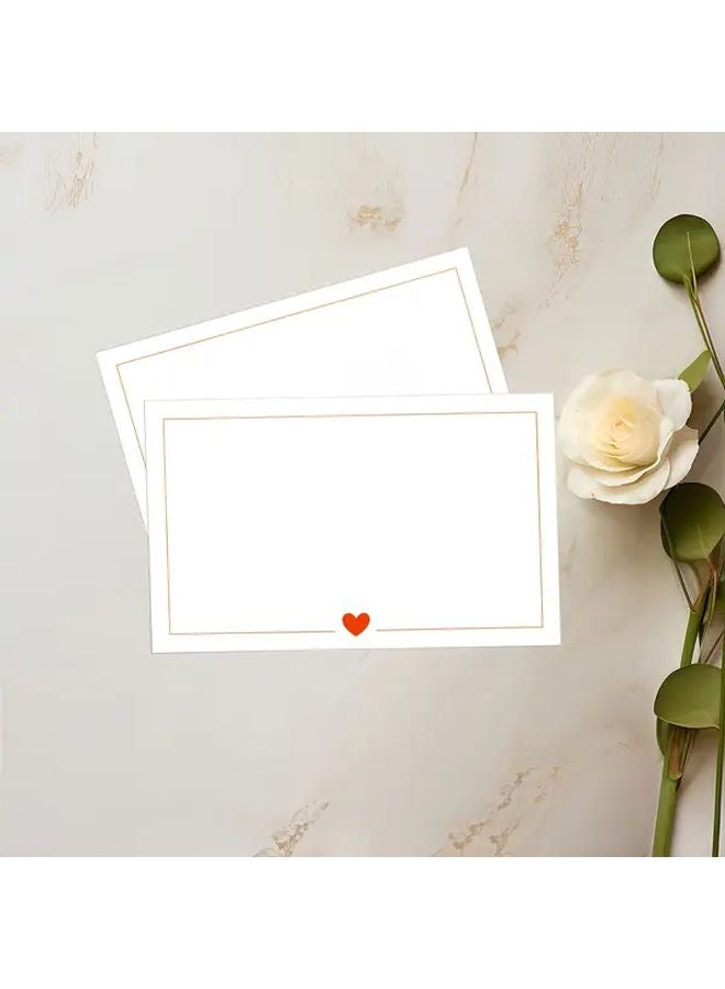 80pcs Minimalist Heart Design Greeting Cards with Orange Border and Red Heart for Birthdays Anniversaries Graduations Thank You Notes - Image 3