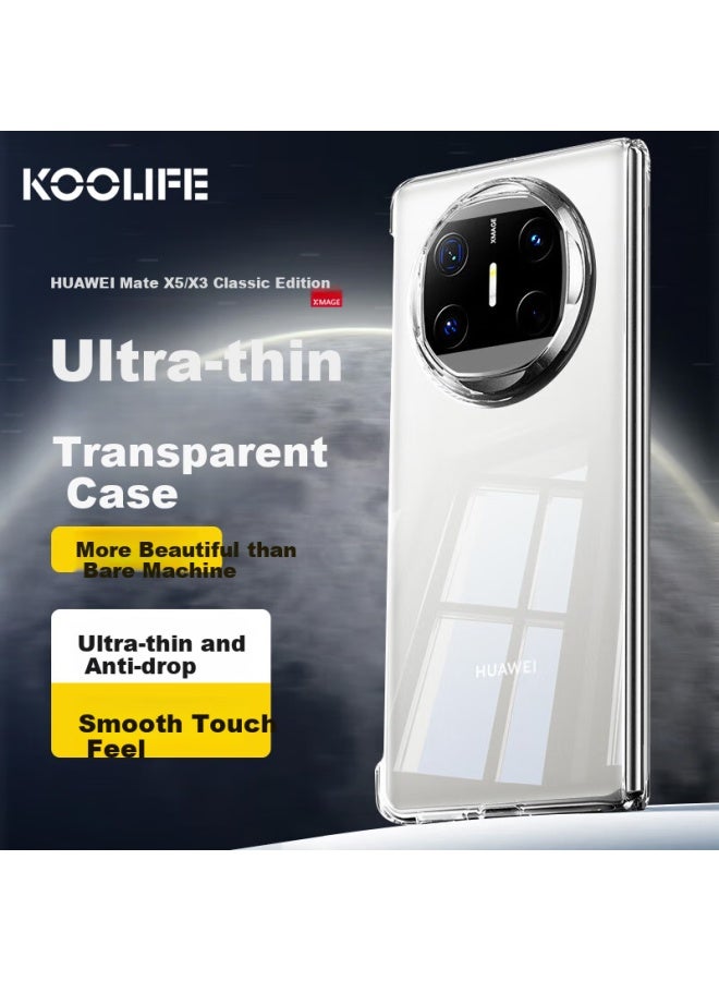 KOOLIFE حافظة هاتف Koolife Huawei Mate X5، حافظة شاشة قابلة للطي Huawei Mate X3/الإصدار الكلاسيكي، غطاء واقي، جلد صديق للبشرة، غطاء خلفي شفاف ناعم، فائق النحافة، مضاد للسقوط، غلاف بسيط - Image 1