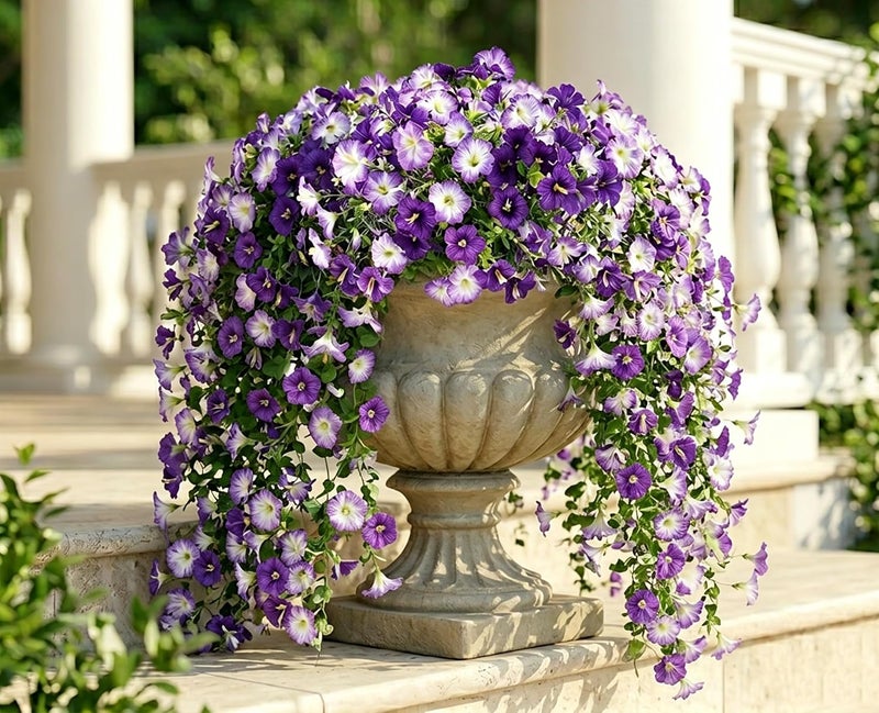 AirSun Artificial Morning Glory Flower Vines, 2pcs Hanging Plants Silk Garland Fake Green Plant Home Garden Wall Fence Indoor Outdoor Wedding Birthday Decor - Image 4