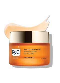 RoC Multi Correxion Revive + Glow 10% Vitamin C Blend Face Moisturizer, Anti-Aging Gel Cream for Instant Glow, Hypo-Allegenic & Oil-Free Skin Care, 1.7 Ounces (Packaging May Vary)