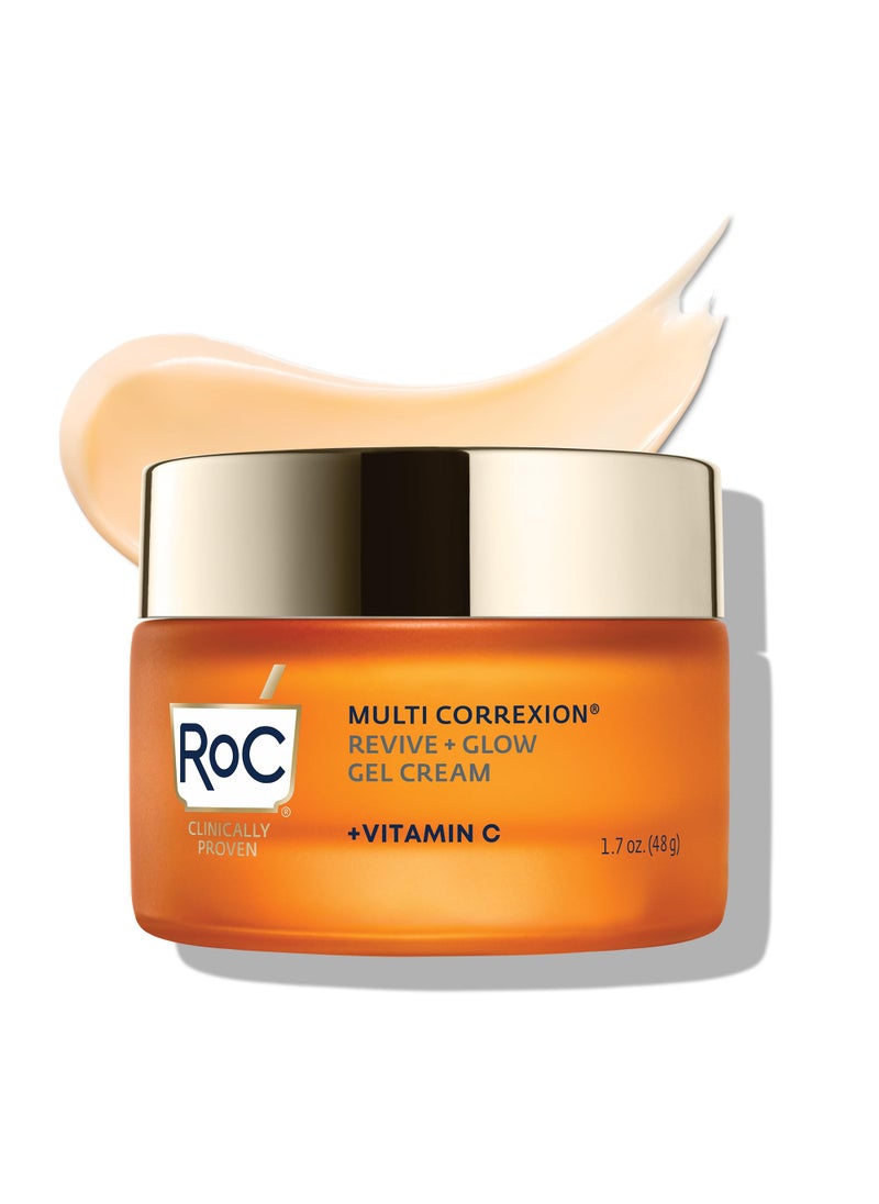 RoC - RoC Multi Correxion Revive + Glow 10% Vitamin C Blend Face Moisturizer, Anti-Aging Gel Cream for Instant Glow, Hypo-Allegenic & Oil-Free Skin Care, 1.7 Ounces (Packaging May Vary) - Image 1