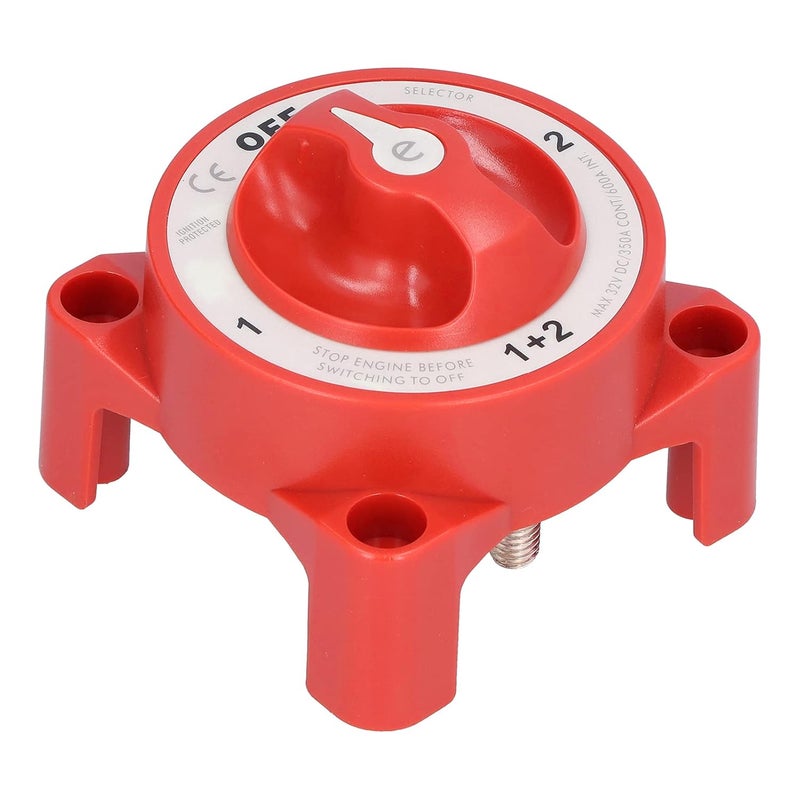 Heavy Duty 4 Position Battery Switch With Ignition IP66 Red For Marine And RV - Image 1