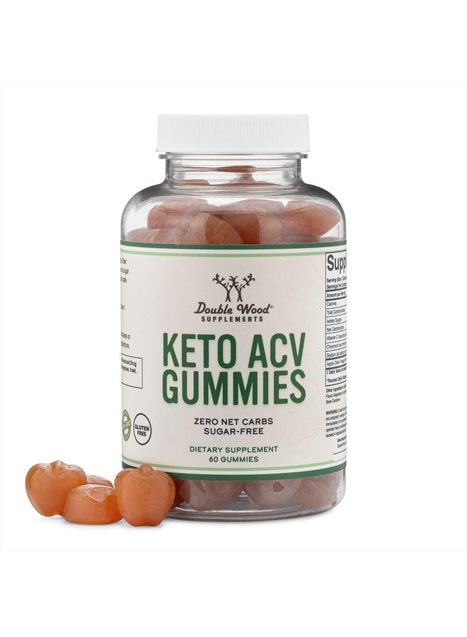 Double Wood Supplements Keto Gummies ACV - Sugar Free Gummies, Zero Net Carbs (60 Keto AVC Gummies, 375mg of Apple Cider Vinegar per Serving) Enhanced with Chromium (Only 2.5 Calories Per Keto Gummy) by Double Wood - Image 1