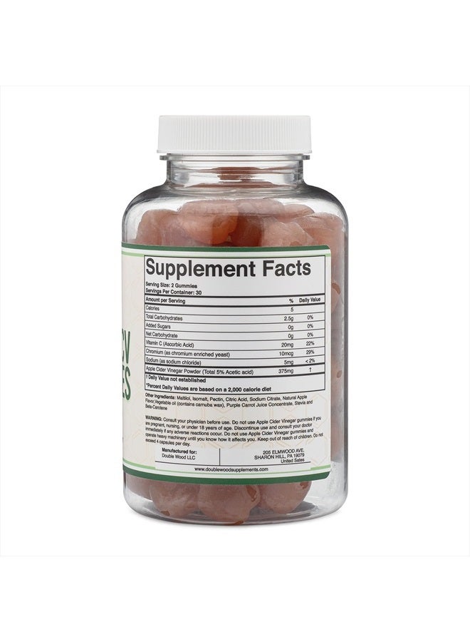 Double Wood Supplements Keto Gummies ACV - Sugar Free Gummies, Zero Net Carbs (60 Keto AVC Gummies, 375mg of Apple Cider Vinegar per Serving) Enhanced with Chromium (Only 2.5 Calories Per Keto Gummy) by Double Wood - Image 2