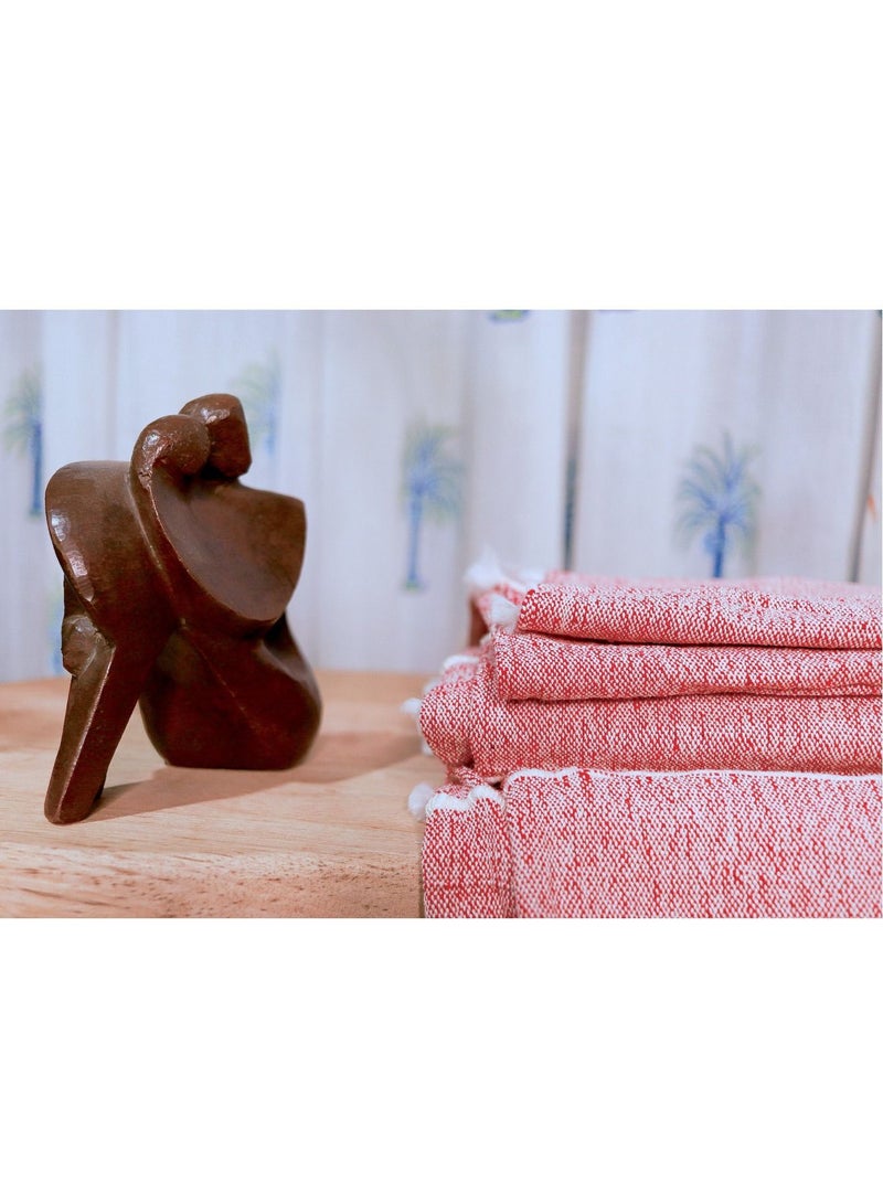 OJARIYA Pink Hand Knitted Premium Organic Cotton Throw Blanket  - Image 5