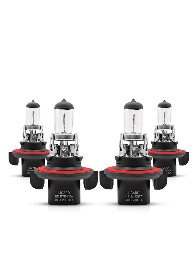 LIGARO Ligaro H13 12V 100/90W Halogen Bulb 5000K, 1200 Lumens- 4 PCS  - Image 1