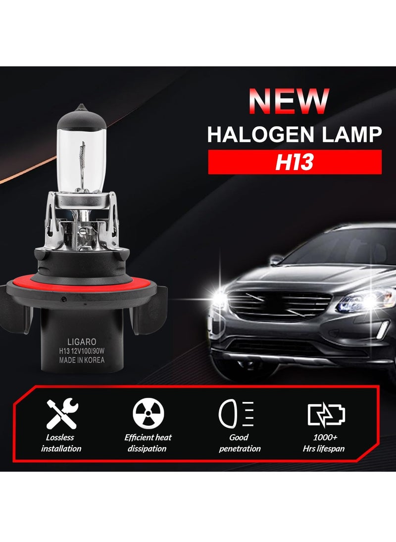LIGARO Ligaro H13 12V 100/90W Halogen Bulb 5000K, 1200 Lumens- 4 PCS  - Image 2