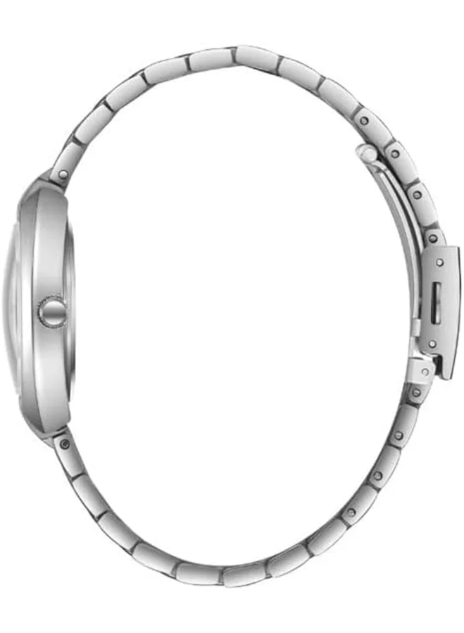 لي كوبر Lee Cooper Women's 2035 Movement Watch, Analog Display and Metal Strap - LC07989.220, White
