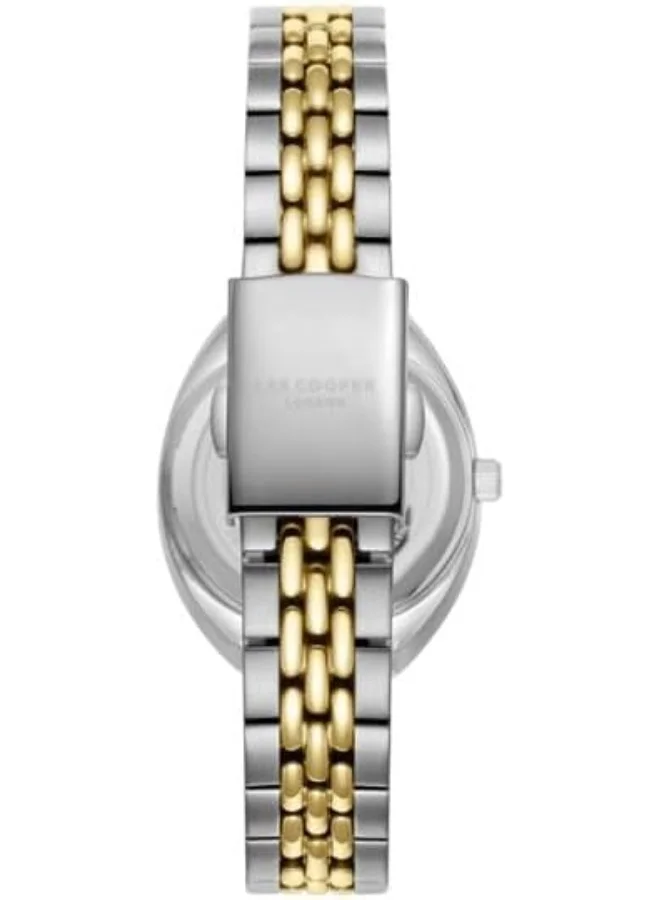 لي كوبر Lee Cooper Women's 2035 Movement Watch, Analog Display and Metal Strap - LC07989.220, White