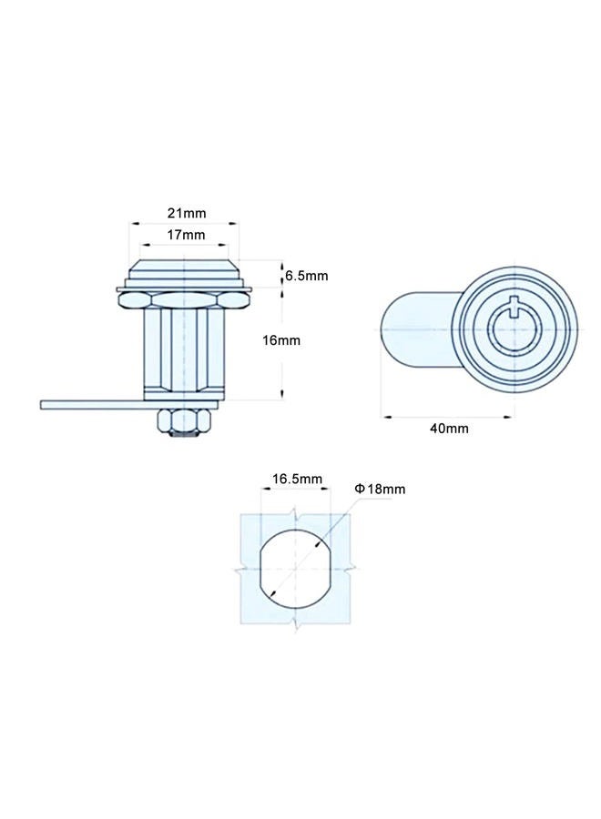Hicello Drawer Tubular Lock 16Mm Zinc Alloy Security Drawer Cam Cylinder Door Mailbox Cabinet Tool Box Lock 2 Keys Hardware Locks - Image 5