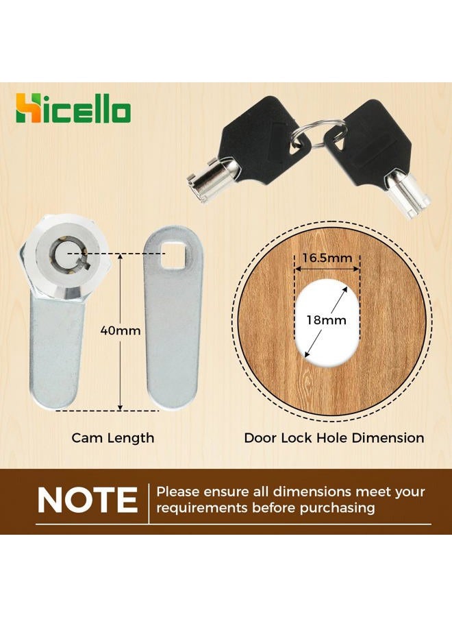 Hicello Drawer Tubular Lock 16Mm Zinc Alloy Security Drawer Cam Cylinder Door Mailbox Cabinet Tool Box Lock 2 Keys Hardware Locks - Image 3