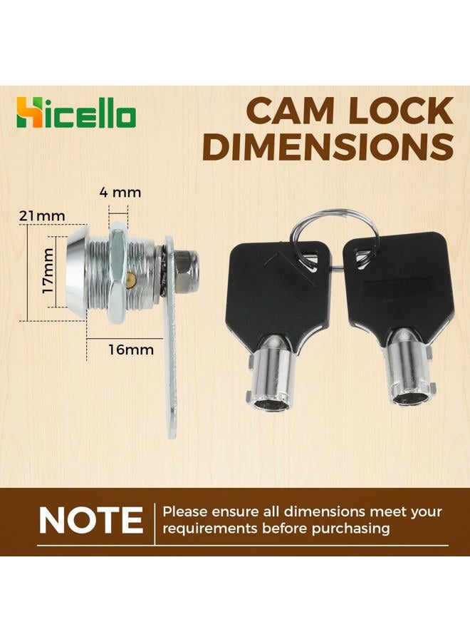 Hicello Drawer Tubular Lock 16Mm Zinc Alloy Security Drawer Cam Cylinder Door Mailbox Cabinet Tool Box Lock 2 Keys Hardware Locks - Image 2