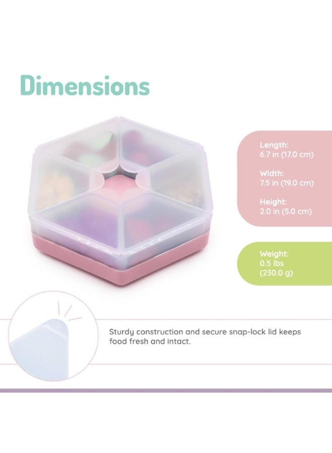 Melii Hexagon Snackle - 6 Compartment - Pink (6 pc/inner) - Image 4
