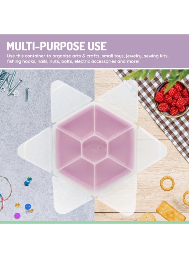 Melii Hexagon Snackle - 6 Compartment - Pink (6 pc/inner) - Image 1