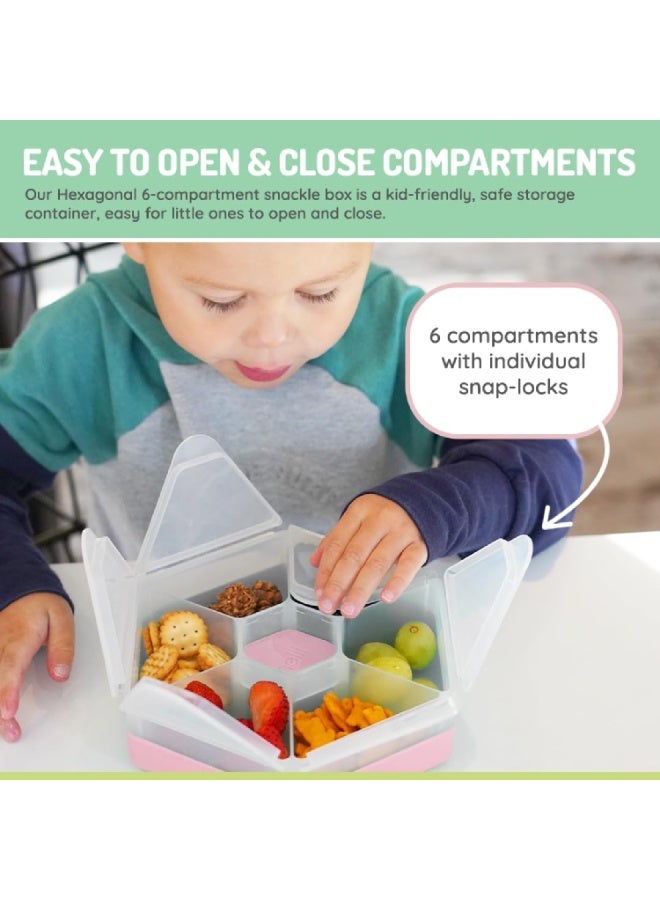 Melii Hexagon Snackle - 6 Compartment - Pink (6 pc/inner) - Image 3
