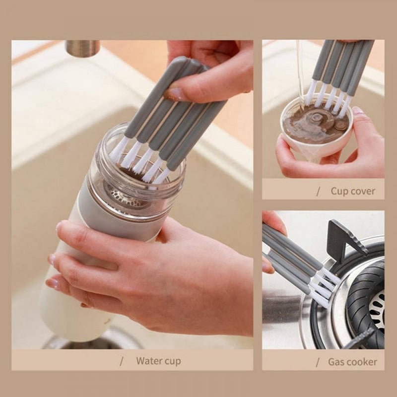 APURK Bottle Cup Lid Brush Cleaning Brush Babys CupHouseholdKeyboardWater BottlesFruitVegetable Multifunctional Brush Home Kitchen Washing Pack of 2 Multicolor - Image 3