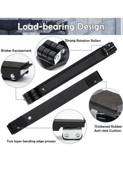 ماركة غير محددة Universal Extendable Furniture Appliance Rollers with 24 Rollers  Brakes – Heavy-Duty Mover Tools for Washing Machines, Refrigerators, Dryers, 600 lb Capacity, Strong Base, Bearing Support  - Image 2