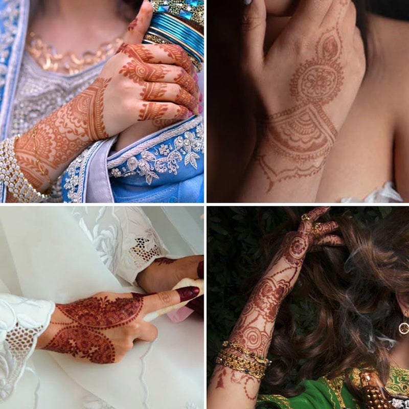 S.A.V.I SAVI 2 Sheets  Mehendi Henna Tattoo Stickers Waterproof Natural Color Ideal for Womens Hands  Arms  21x15cm - Image 5