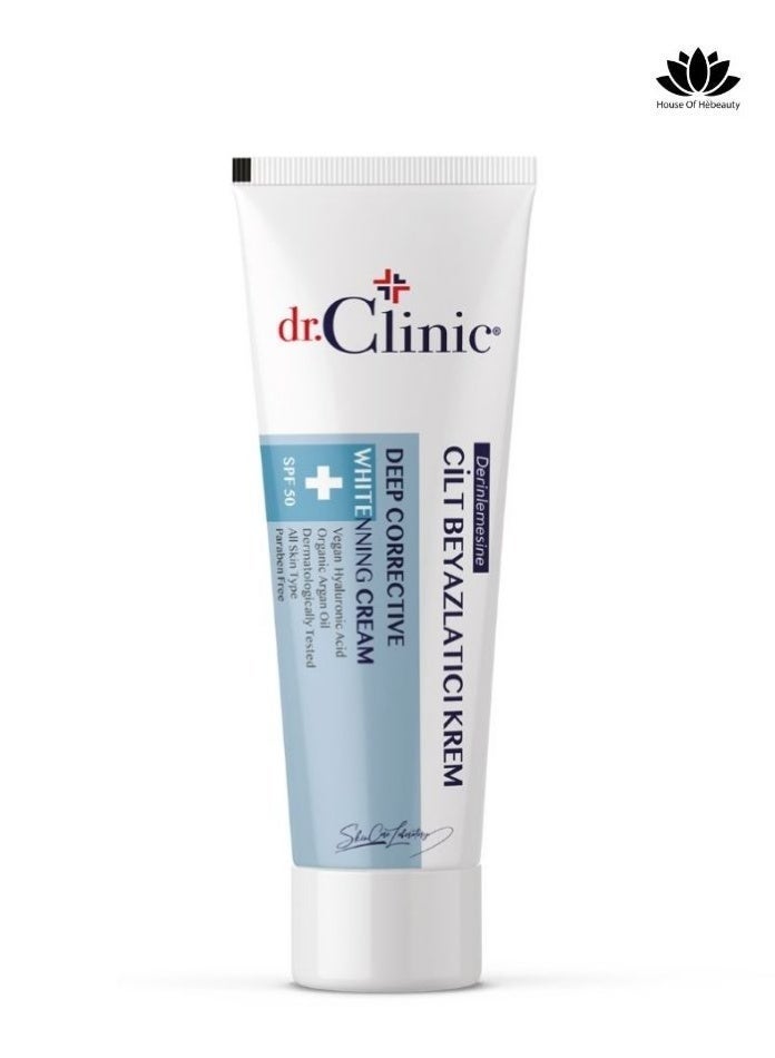 dr.Clinic DR. CLINIC | Deep Corrective Whitening Cream | Brightening & Pigmentation Care | Enriched with Argan Oil, Hyaluronic Acid & Salicylic Acid | For All Skin Types | 50 ml - Image 1