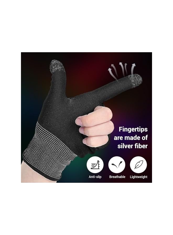 Green Tiger Breathable Touchscreen Gaming Gloves with Thumb Sleeves - Ultra-Thin Anti-Sweat Design for Mobile Gamers Streamers & Tablet Users - Comfortable Finger Sleeves for Long Gaming Sessions, One Size - Image 4