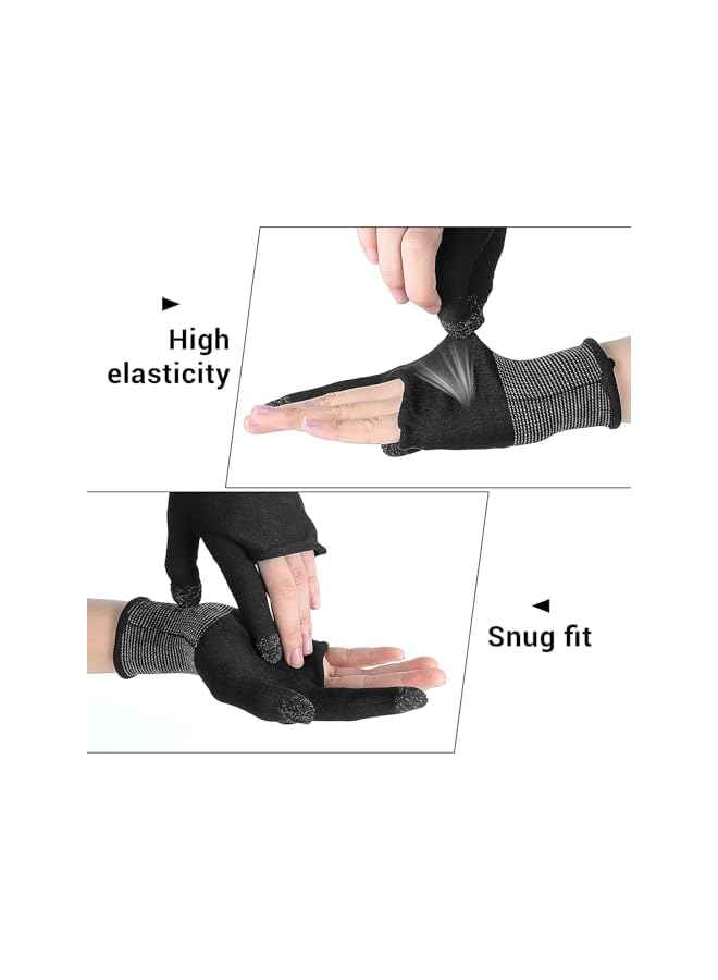 Green Tiger Breathable Touchscreen Gaming Gloves with Thumb Sleeves - Ultra-Thin Anti-Sweat Design for Mobile Gamers Streamers & Tablet Users - Comfortable Finger Sleeves for Long Gaming Sessions, One Size - Image 2