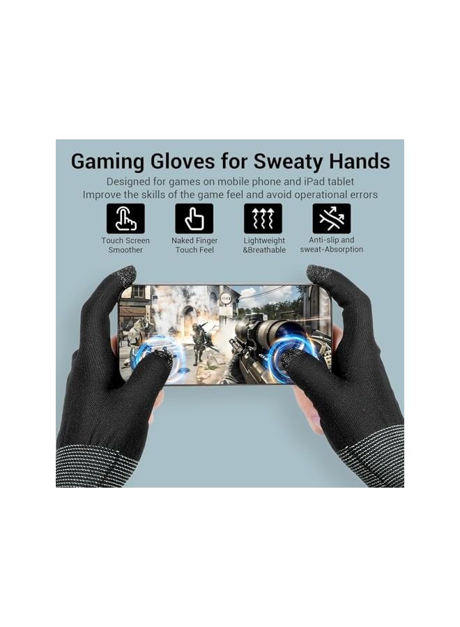 Green Tiger Breathable Touchscreen Gaming Gloves with Thumb Sleeves - Ultra-Thin Anti-Sweat Design for Mobile Gamers Streamers & Tablet Users - Comfortable Finger Sleeves for Long Gaming Sessions, One Size - Image 5