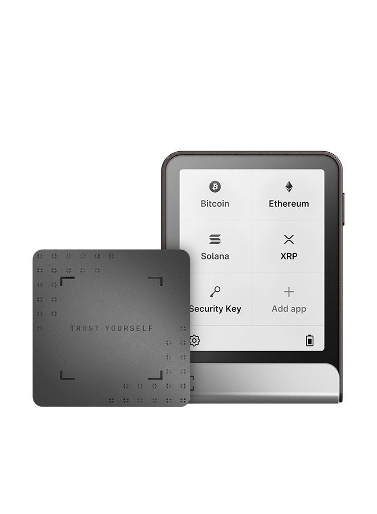 ليدجر محفظة فليكس للأجهزة | شاشة لمس . بوصة + مفتاح استعادة، أمان البيتكوين، آمنة عالميًا، اتصال بلوتوث، شحن -، + عملة و، لنظام  وأندرويد - أسود - Image 1