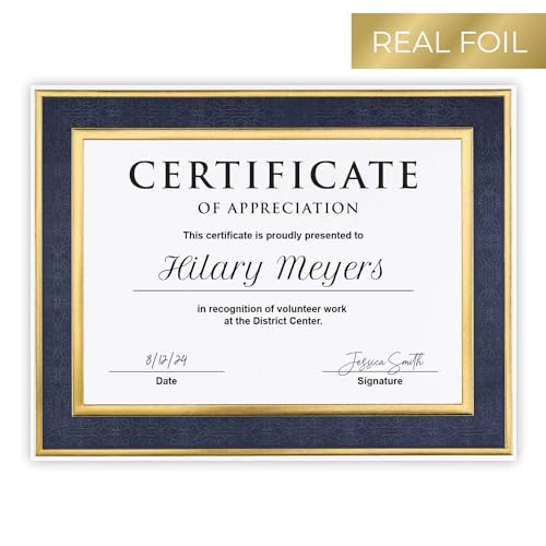 Great Papers! Navy Frame Embossed Gold Foil Certificate for Recognition, Accomplishments and Appreciation, Laser and Inkjet Compatible, 8.5” x 11” 15 Count (20103773) - Image 2
