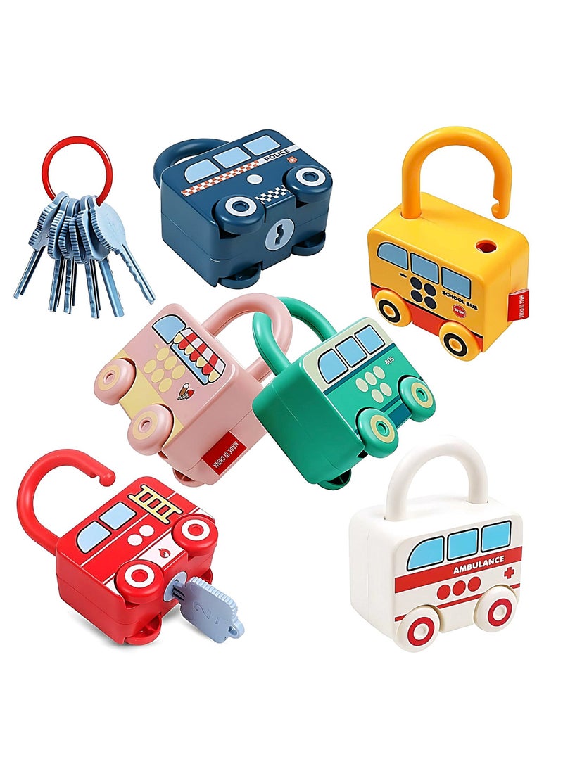 Made2Motivate Preschool Learning Activities Lock and Key Toy Montessori Counting and Matching Toy for Toddler Sensory Car Activity Preschool Fine Motor Skill Toy for Kids  - Image 1