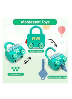 Made2Motivate Preschool Learning Activities Lock and Key Toy Montessori Counting and Matching Toy for Toddler Sensory Car Activity Preschool Fine Motor Skill Toy for Kids  - Image 2