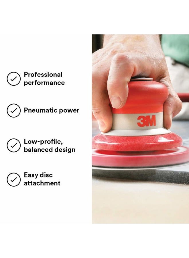 3M Random Orbital Sander – Pneumatic Palm Sander – 5” x 3/16” Diam. Orbit – Stikit Disc Pad – For Wood, Composites, Metal – Original Series, 20317 - Image 3