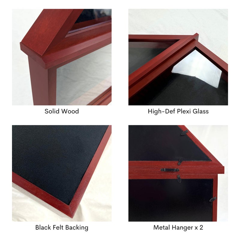 ILOT American Flag Display Case - Military Shadow Box with Polished Plexiglass for 5'x9.5' Folded Flag - Image 4