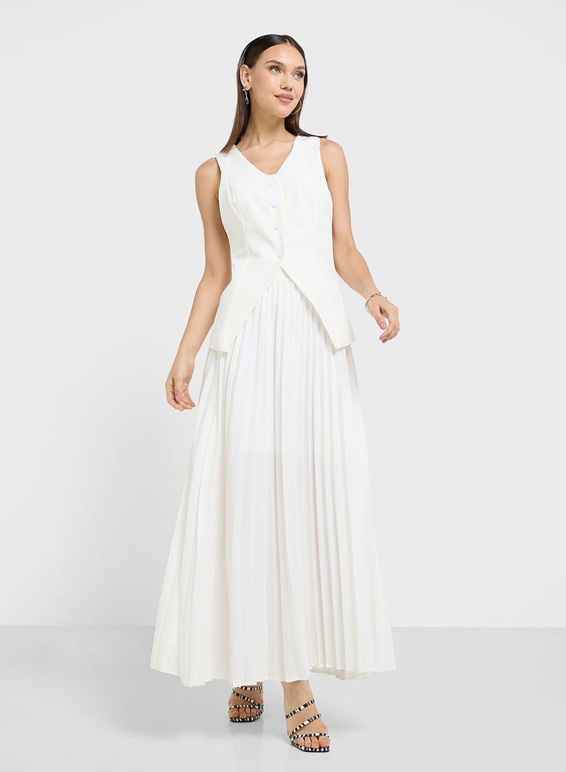 ELLA Tailored Vest & Pleated Skirt Set - Image 1